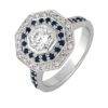 Anuja double halo white gold engagement ring