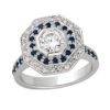 Anuja double halo white gold engagement ring