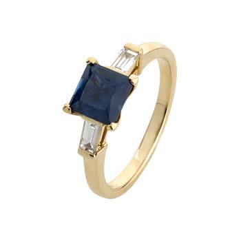 Sapphire diamond engagement ring