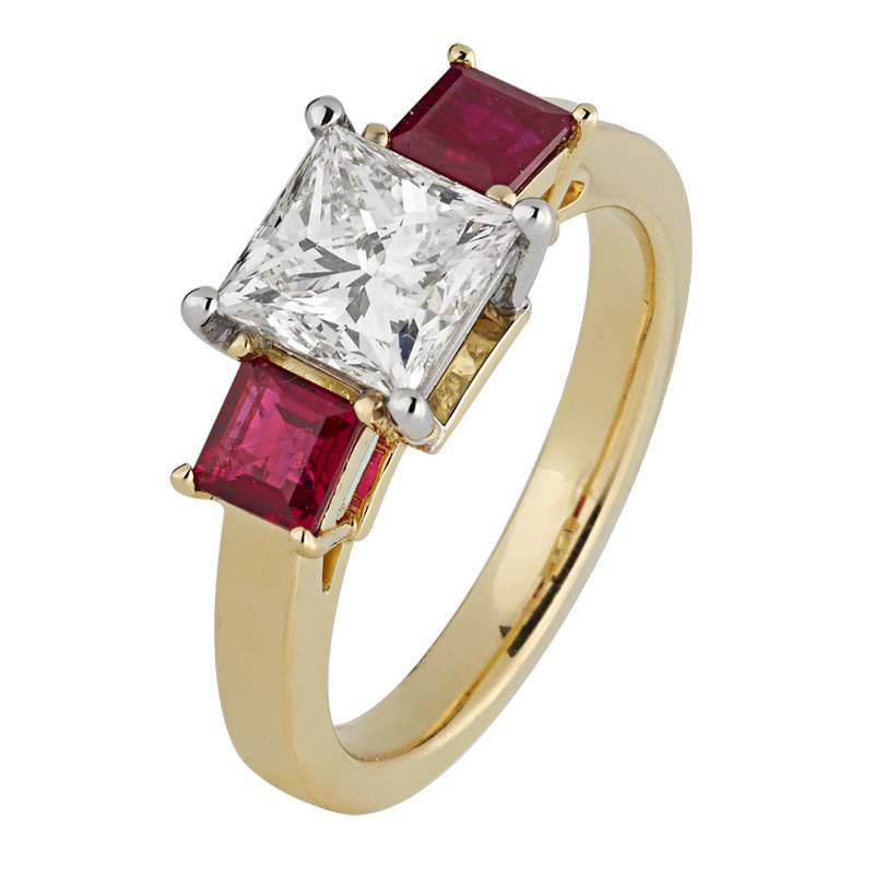 Alexis princess-cut diamond yellow gold engagement ring